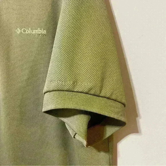 Columbia PFG Shirt Mens Large Short Sleeve Polo Vented Green Outdoor Fishing - Picture 6 of 13